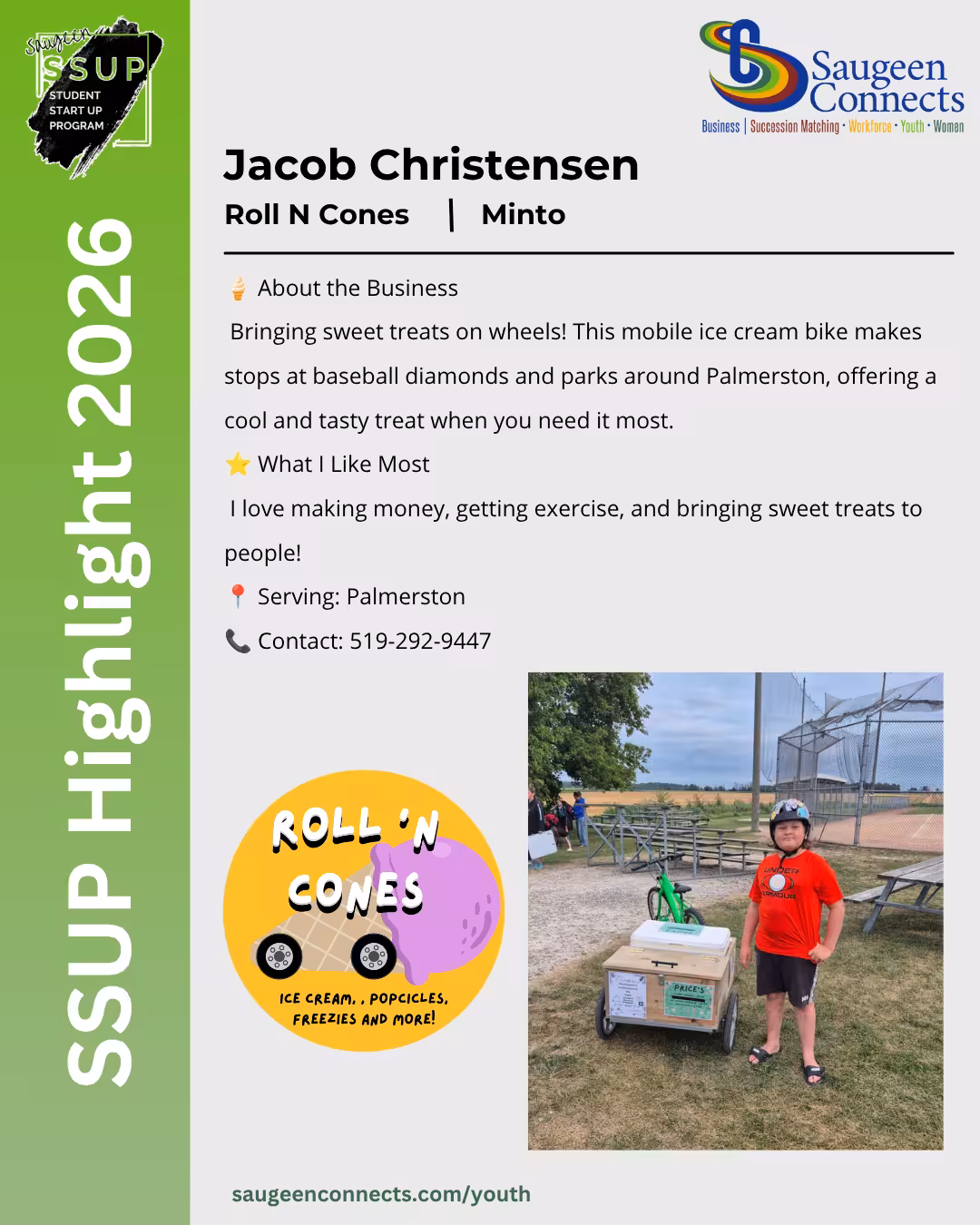 SSUP 2026 participant profile for Jacob Christensen of Roll N Cones in Minto.