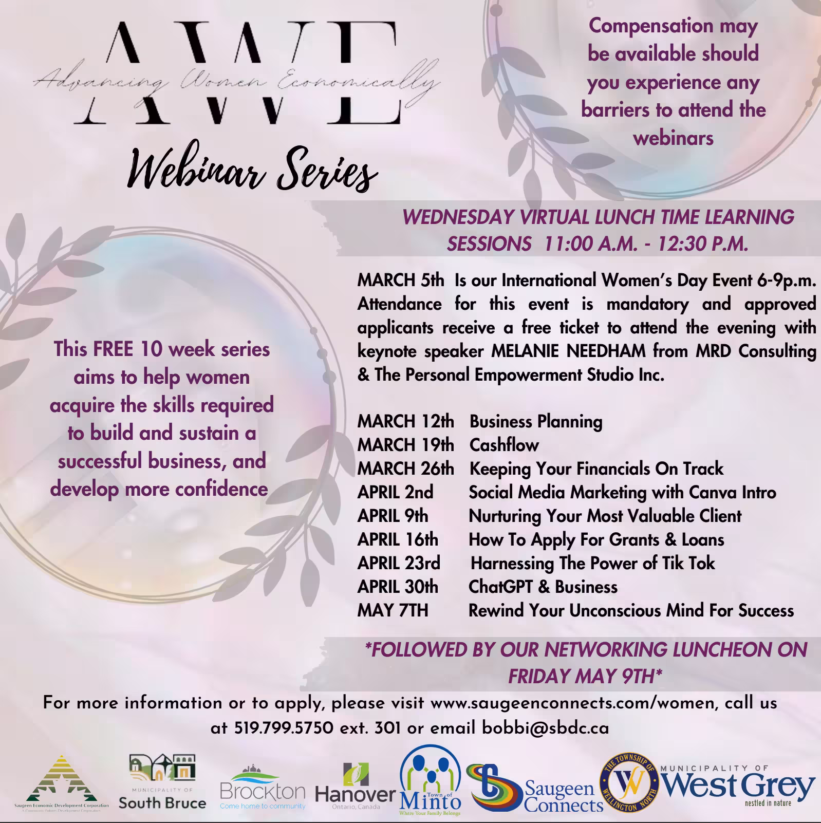Advancing Women Economically Webinar Series.
